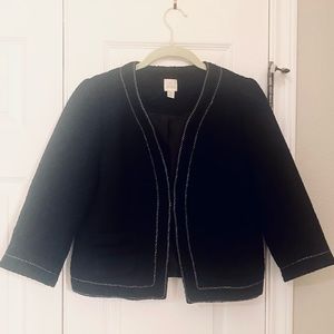 LC Lauren Conrad Black Cropped Tweed Jacket